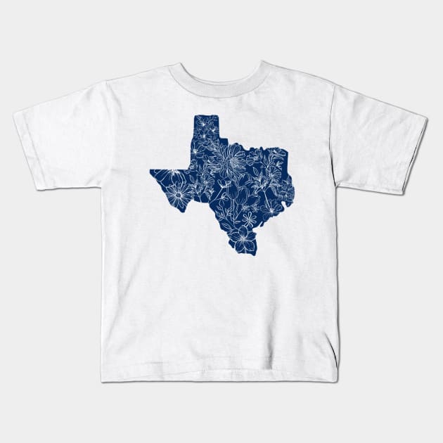 Texas State Map Kids T-Shirt by GoodyL